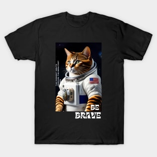 Cute funny  cat walk in space T-Shirt